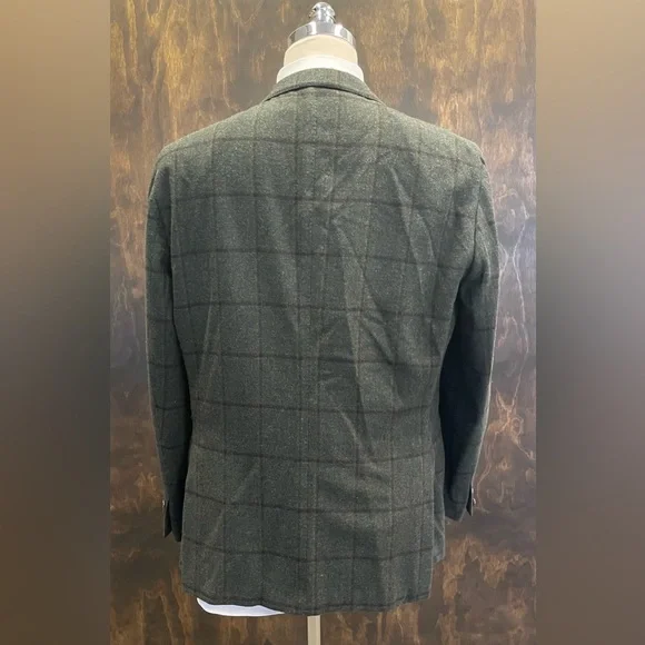BOGLIOLI Made in Italy Deconstructed Wool-Cashmere Check Dover Jacket Size 48